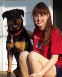 Stephanie Zannin with a Rottweiler